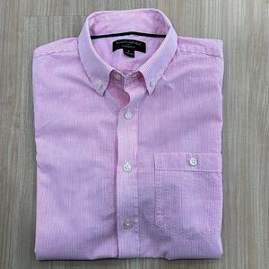 Banana Republic Mens Small Pink Seersucker Short Sleeve Button Up Shirt